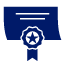 certificate icon in navy